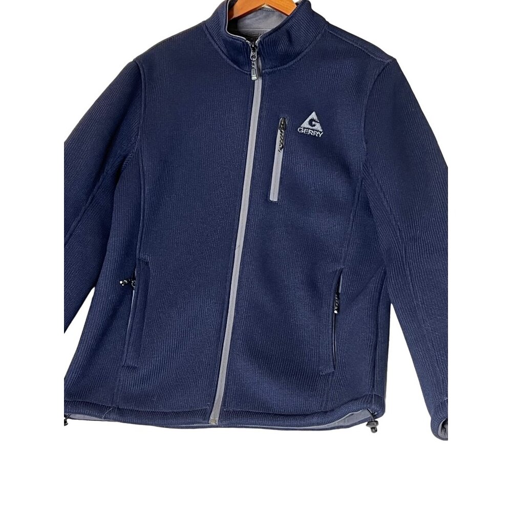 Gerry Navy Full-Zip Fleece Jacket L Men's 100% Polyester Warm & Cozy Outerwear